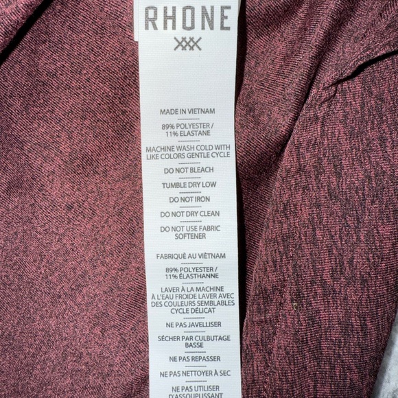 NWT RHONE Men’s WFH Shirt Button Up Long Sleeve Tawny Port Black Heather Size m - Picture 5 of 5